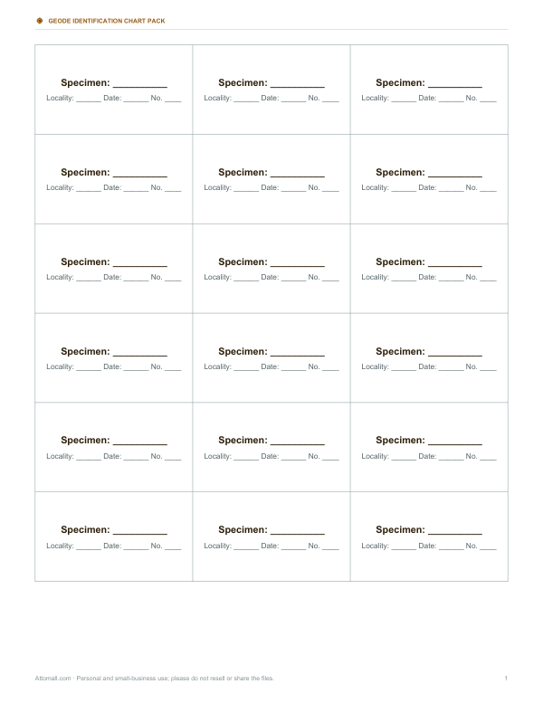 Preview of Printable Geode Identification Labels